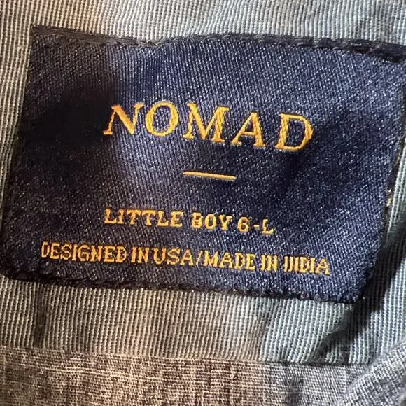 Nomad Little Boys long Sleeve Button Down Bear embroidered shirt Size 6 L - Picture 4 of 8